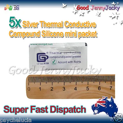5x Silver Thermal Conductive Compound Silicone Grease Paste Mini Pack ->CPU GPU • $4.99
